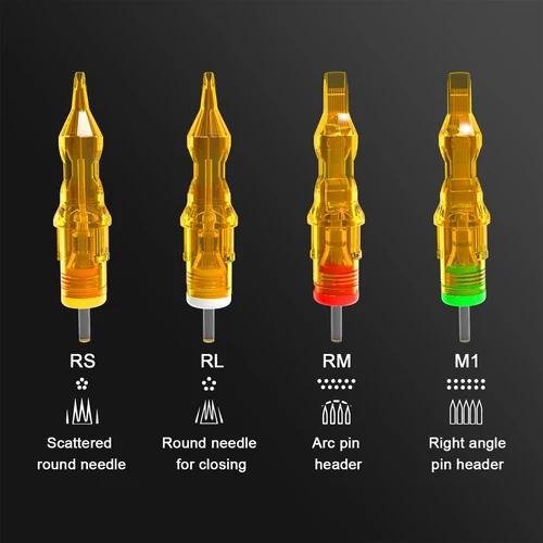 Imagen 2 del producto YILONG-cartucho de tatuaje profesional, aguja mixta de 50 piezas, con membrana de seguridad, desechable