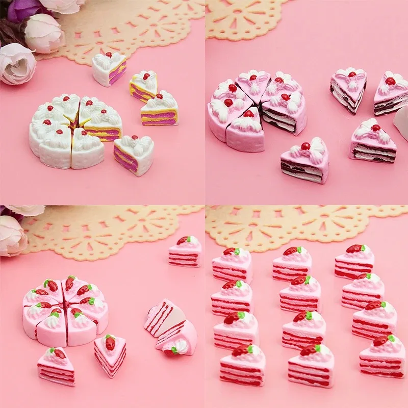 10pcs DIY New Cabochons Crafts Flower Triangle Cake Resin Flatback Scrapbooking