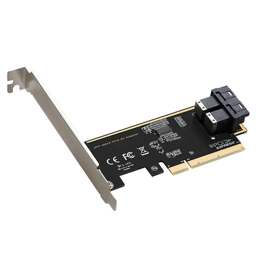 

PCIE Adapter Card PCIE X8 to Dual-Port U2 SFF8639 Interface NVMe Solid State Drive Adapter Board