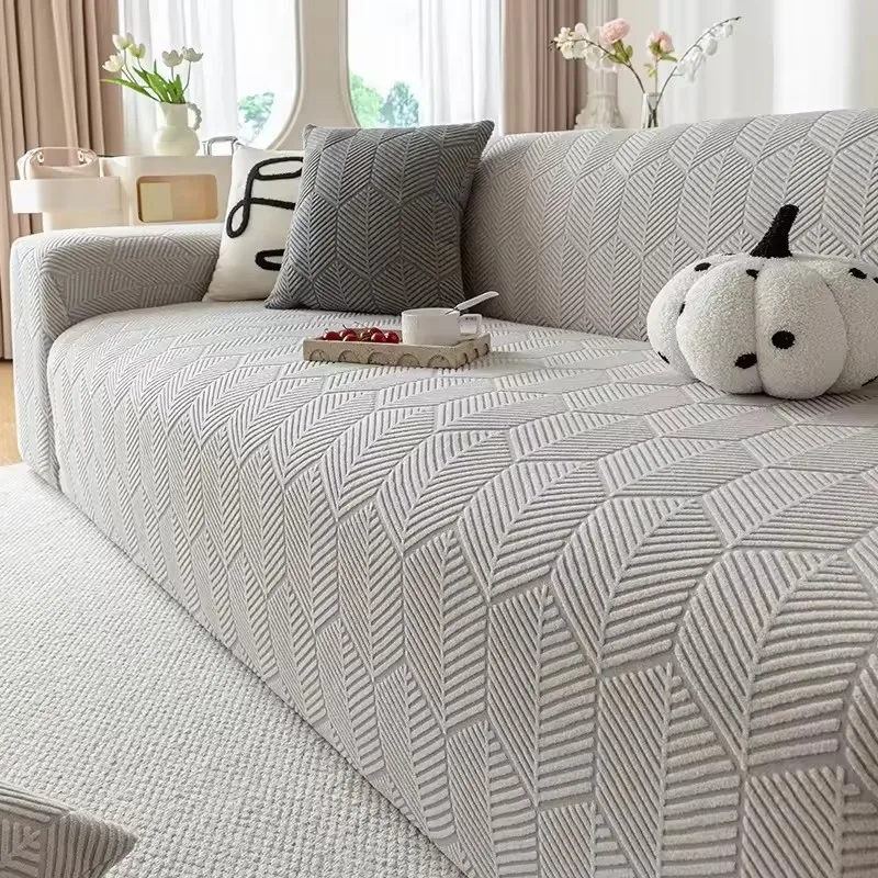 Elastic Universal Sofa Slipcover Knit Thicken Sofa Cover for Living Room Armchair Couch Cover L-shape Sofa Cover 1/2/3/4 Seater