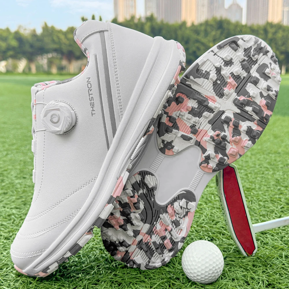 

2025 New Women's Professional Golf Shoes Outdoor Professional Training Golf Nailless Anti Slip Leisure Walking Shoes