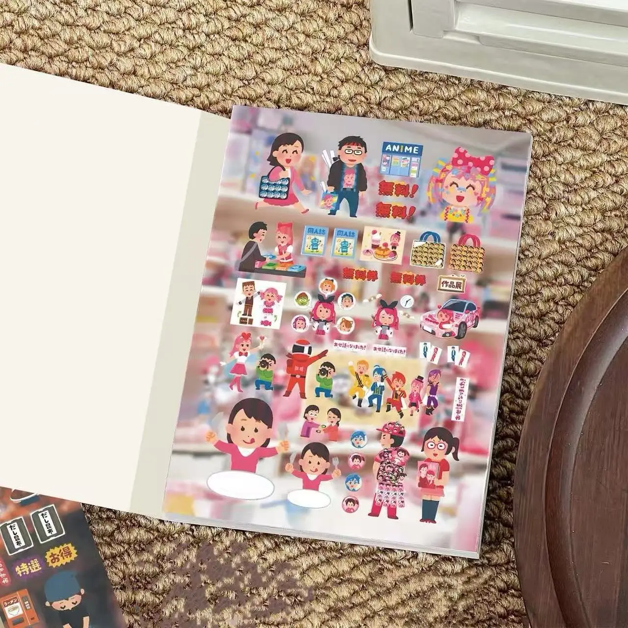 Cartoon Japanese Sticker Book Ins High-looking Niche Student Diy Handbook Decoration Special Cutting Film Material Sticker Gift