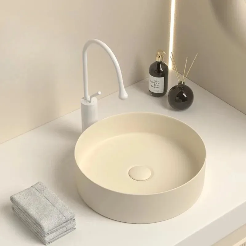 

Ceramic Modern Table Basin, Bathroom Vanity Basin, Household Hand Wash Basin for Hotel, Balcony and Toilet, Basin for Was