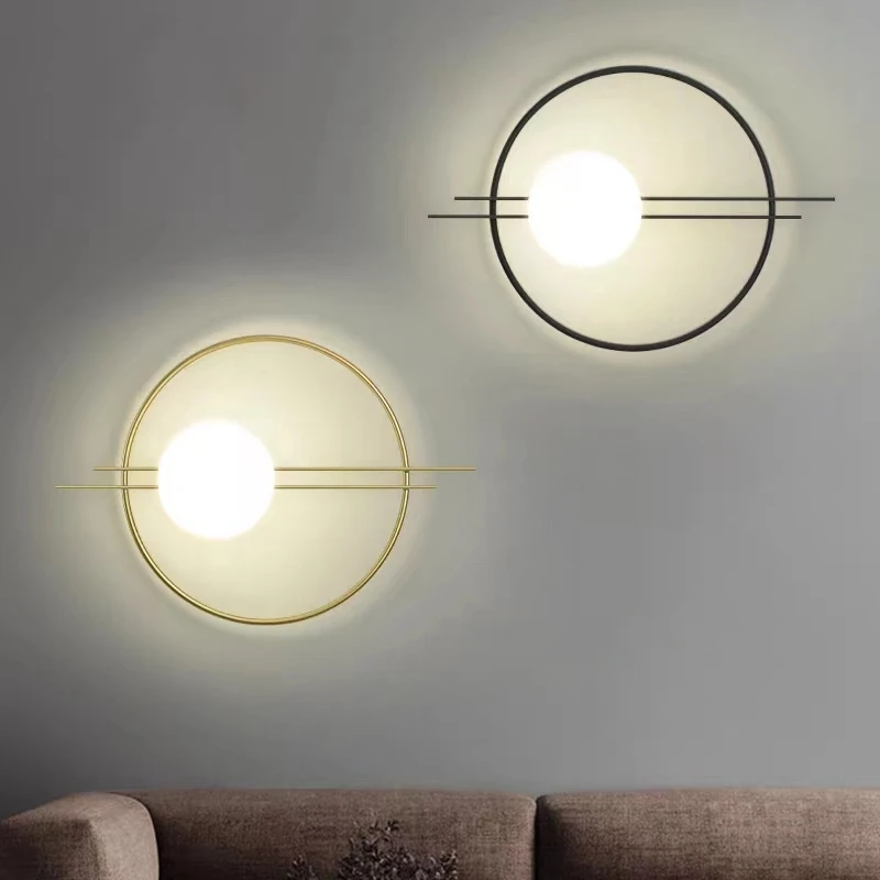 Art Design LED Living room Wall lights White Glass Gold Black Metal Bedroom Wall Sconce G9 110-240V Surface Mount Home Deco