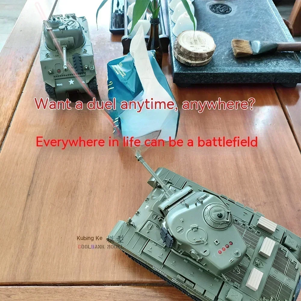 New Remote Controlled Tank Henglong American Sherman Wireless Combat Simulation Tank Model For Two Person Combat Children's Gift