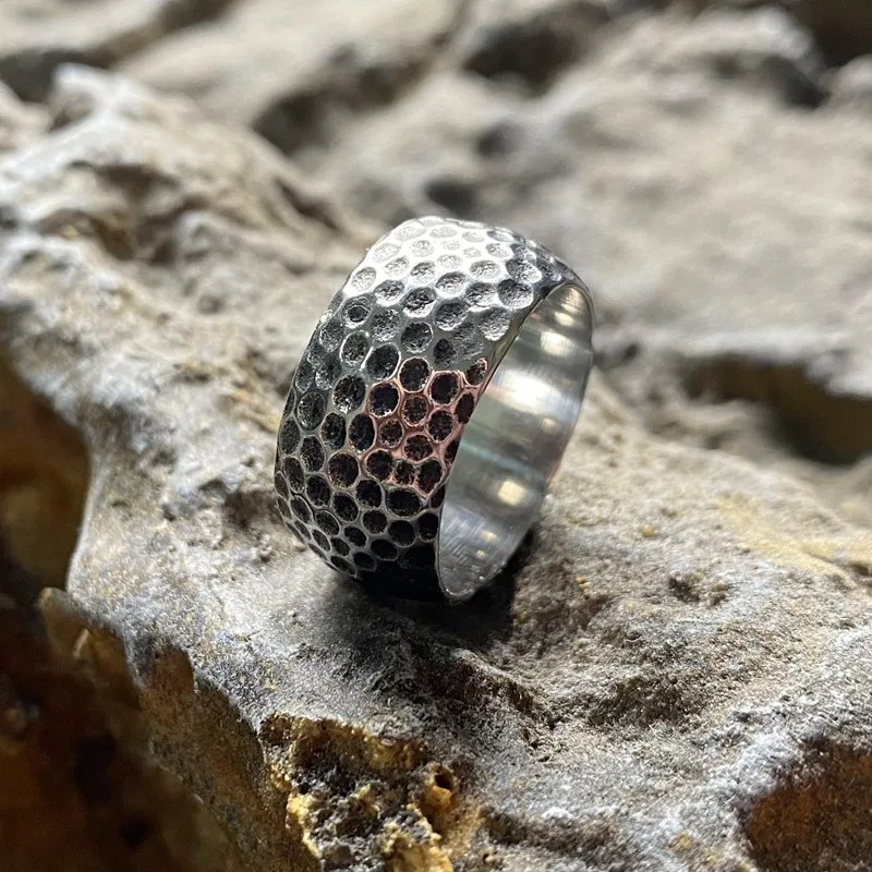 Nordic Vintage Cracking Circle Stainless Steel Point Unisex Ring Punk Party Gift For Mens Simple Rings Jewelry Wholesale Fashion
