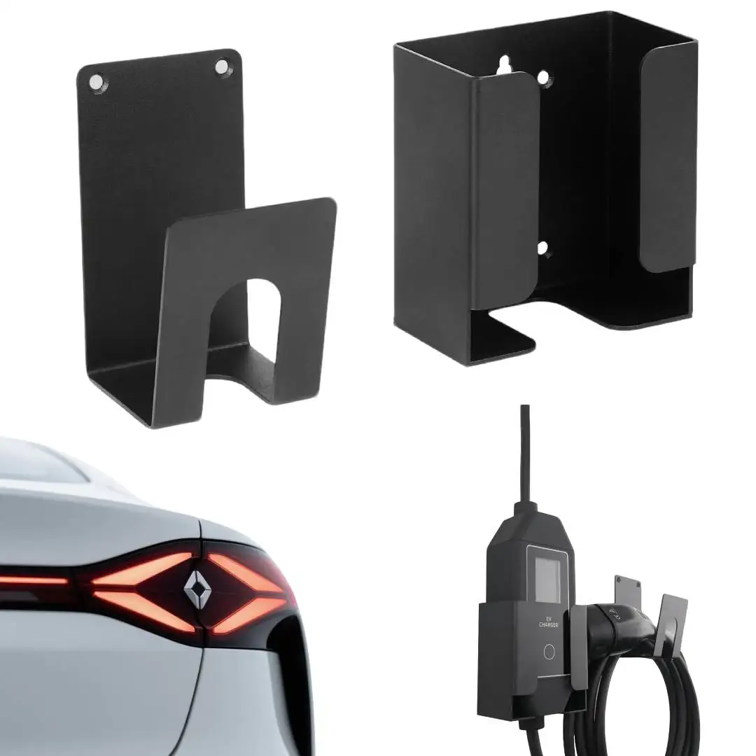 Afbeelding 3: Houder voor EV-oplader, wandgemonteerde beugelset, compatibel met SAE J1772 connector en J-haak