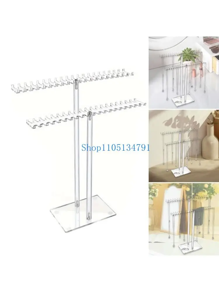 

98 км стильная прочная акриловая витрина для ювелирных изделий, подставка для ожерелья и браслета с держателями для сережек,