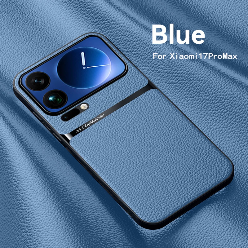 حافظة لهاتف Xiaomi 17 Pro Max للرجال والنساء من الجلد العادي بفتحة مغناطيسية وغطاء مضاد للسقوط لهاتف Xiaomi17 Pro مقاوم للصدمات Funda #2