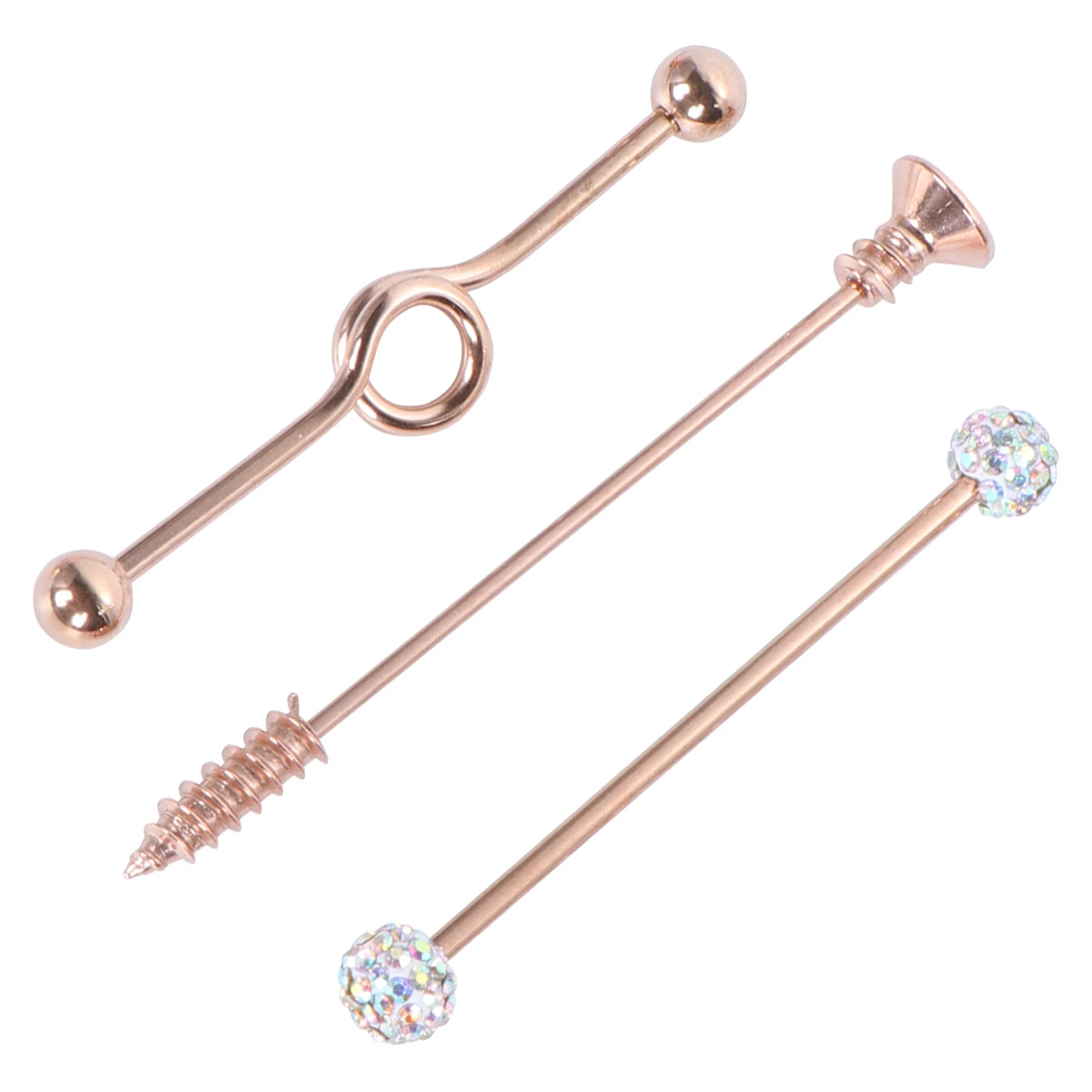 

8 Pcs Ear Expansion Screw Set Stainless Steel Durable Safe Piercing Jewelry Arrows Barbell Helix Studs Women Men