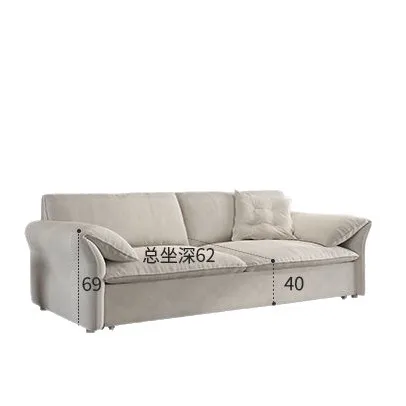 Duo sofa bed multi-functional dual-purpose integrated small apartment matte cloth milk