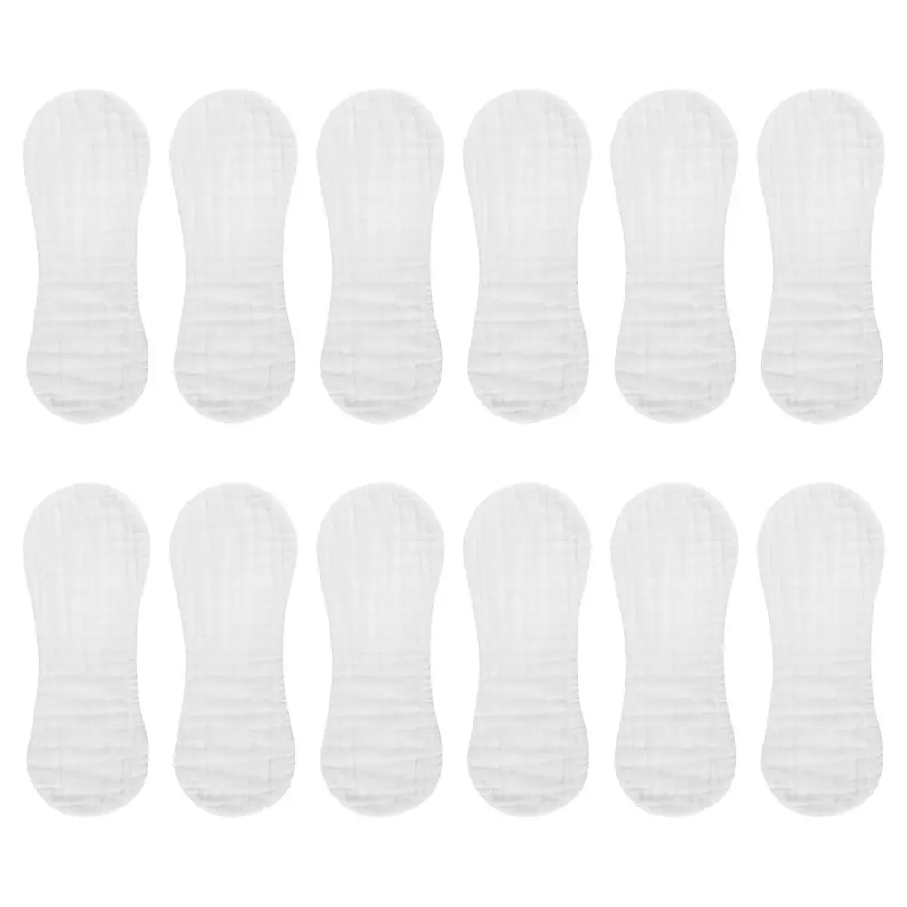 12-個のガーゼおむつ赤ちゃん用再利用可能な洗えるベビータオル新生児ソフトモスリン手ぬぐい通気性軽量綿おむつ