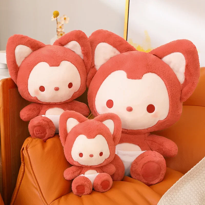 Bellissimo cartone animato abbagliante volpe rossa bambola di peluche soffice morbido farcito carino animale di simulazione anime piccolo foxe peluche giocattoli arredamento della camera