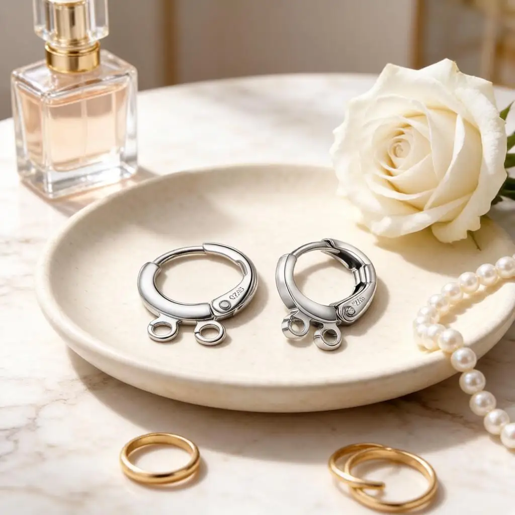 Wholesale 10Pcs Genuine 925 Sterling Silver Connect Hooks Earrings Two Models For Choice Bright Women DIY Jewelry Findings