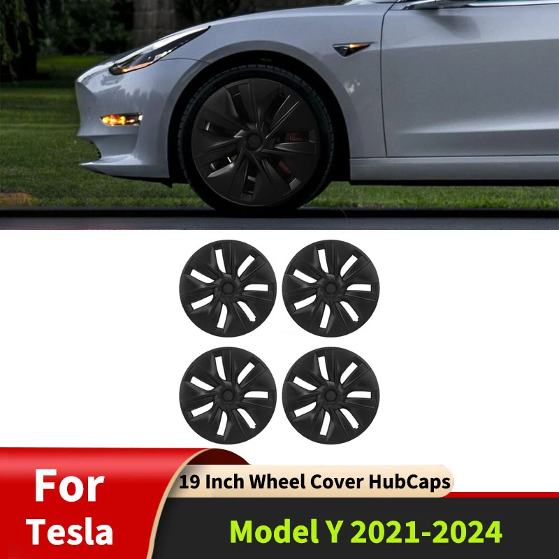 For Tesla Model Y 2021-2024 19 Inch Wheel Cover HubCaps Auto Parts Wheel Rim Cover Accessories External Decoration Guard Cover