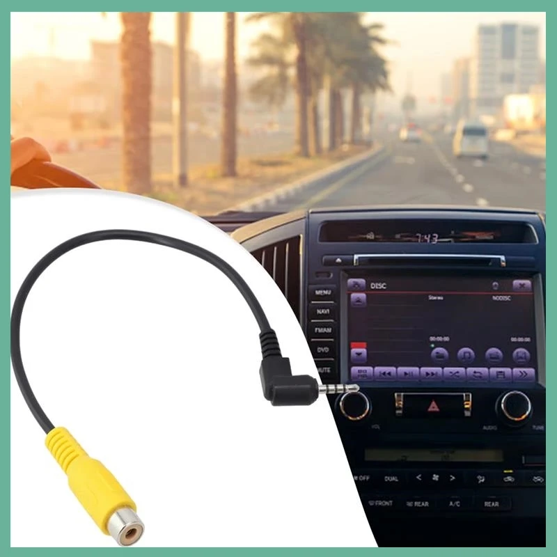 RCA To 2.5mm AV Converter Cable Navigation Video GPS Camera Conversion Cable Display Extension Car Rear View Reverse Parking E3