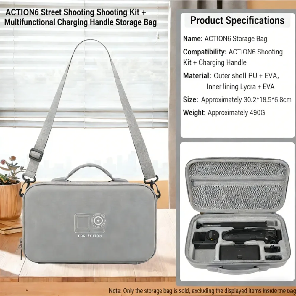 

Portable EVA Camera Storage Box Anti-pressure Hard Shell Handbag Waterproof Carrying Suitcase for DJI Osmo Action 6 Camera