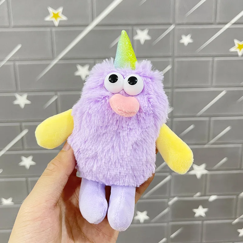 new funny New  Creative Funny Little Monster Plush Keychain Pendant Cute and Cute Doll Puppet Student Couple Backpack Pendant