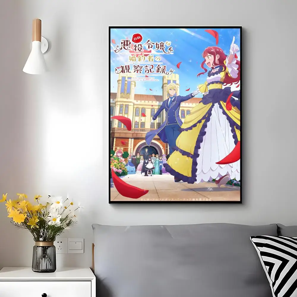 Romance anime An Observation Log of My Fiancée Who Calls Herself a Villainess Poster Wall Ornament Home Decor Young Decor Fans