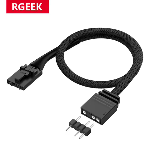 RGEEK 12V RGB Fan Hub to 5V 3PIN 4PIN ARGB Male Adapter Cable for RGB Hub Lighting Node Core for Corsair QL LL120 ICUE