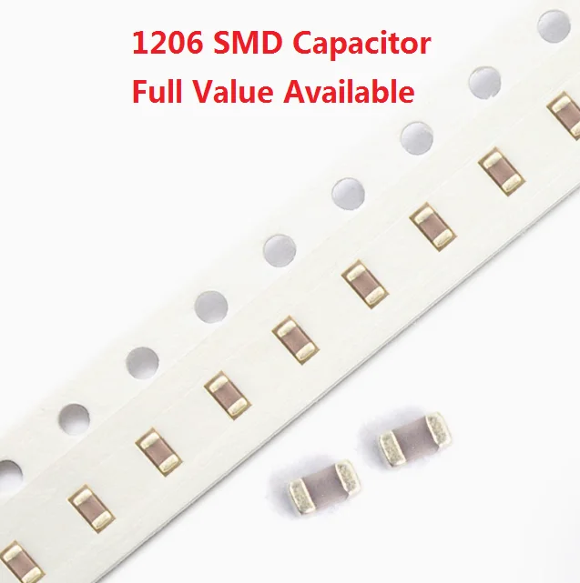 

100PCS 1206 Capacitanc 1UF 2.2UF 4.7UF 334 474 105 225 475 K/M/Z 330NF 470NF 50V Ceramic Capacitor 0.33UF 0.47UF e Kit