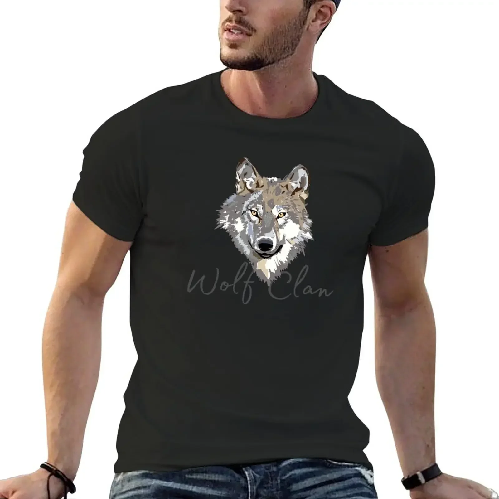 

Wolf Clan T-Shirt new edition graphic t shirt vintage men clothing