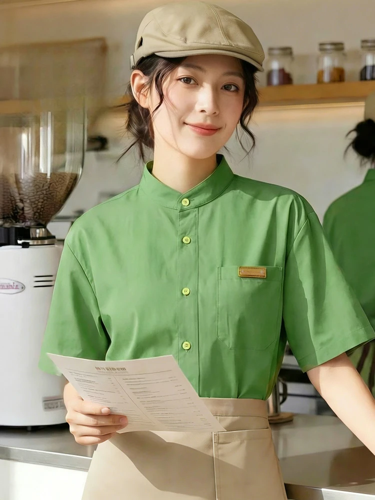 Waiter Waitress Uniform Short Sleeve Long Sleeve Unisex Shirt For Restaurant Hotel Cafe Staff
