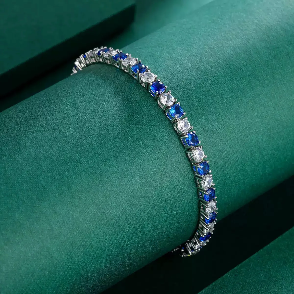 Women's 925 Sterling Silver Tennis Bracelet 4mm Zircon 16cm to 23cm Adjustable Length for Party Wedding Jewelry