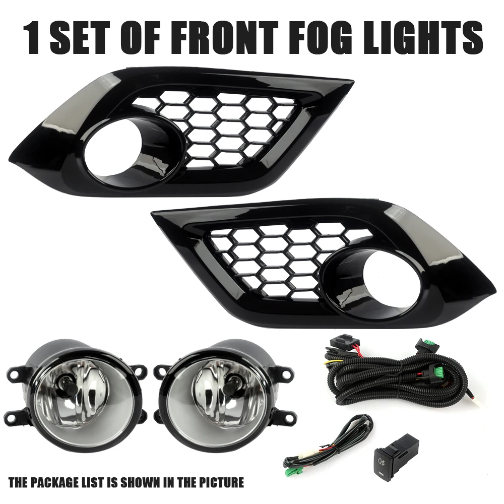 Front Bumper Fog Lamp UpgradeKit FOR TOYOTA Corolla Scion IM 2016 2017 2018 Version Additional Foglight Set Switch + Wiring