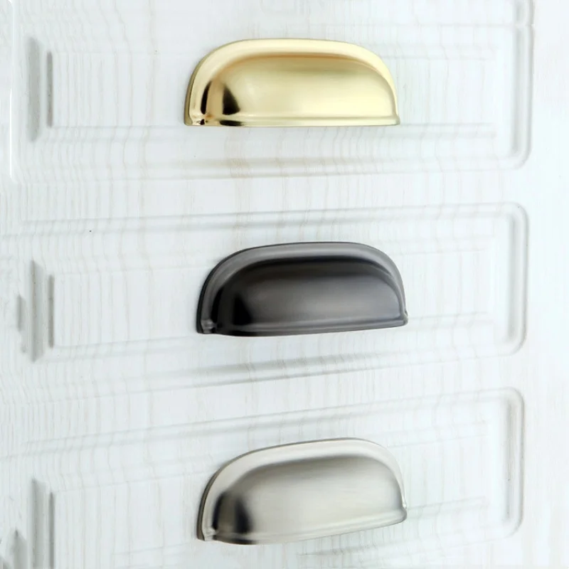 

Solid Shell Shape Furniture Handles Gold Kitchen Cabinet Knobs And Handle Creative Cupboard Door Pulls For Furniture Hardware