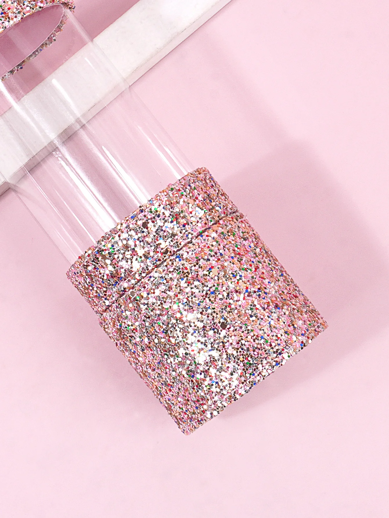 1PCS Premium glitter Make-Up Pinsel Lagerung Box Hohe aussehen ebene PU transparent staub pinsel Set Lagerung Eimer Tragbare