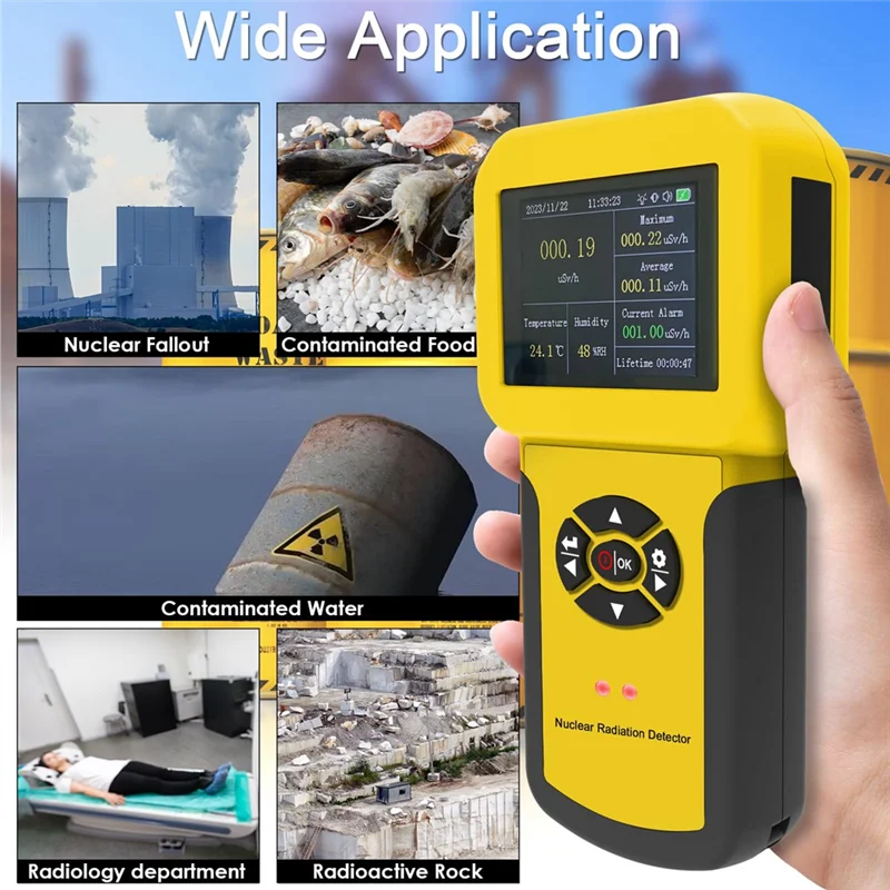 كاشف إشعاع نووي احترافي كاشف إشعاع عداد جيجر Β Y X-Ray Gamma، مع مجموعة إنذار، HP-886A
