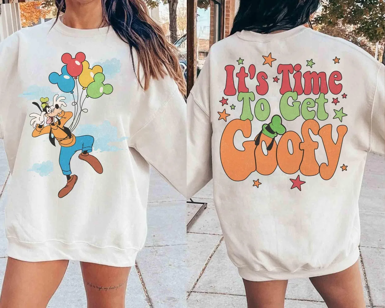Camiseta Retro de 2 caras It's Time To Get Goofy, divertida camiseta de Disney, trajes de viaje familiar de Walt Disney World Disneyland