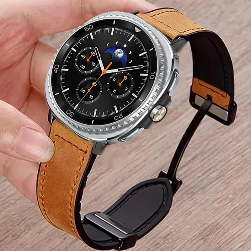 حزام سيليكون جلدي لساعة سامسونج جالاكسي 8 كلاسيكي 46 مللي متر شريط مغناطيسي لساعة سامسونج 8 40 مللي متر 44 مللي متر الترا 2025 47 مللي متر حزام