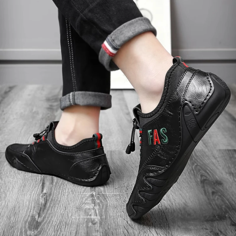 أحذية جلدية صيفية شبكية مجوفة قابلة للتنفس مع نعل ناعم للقيادة، أحذية بيضاء كاجوال وعصرية #4