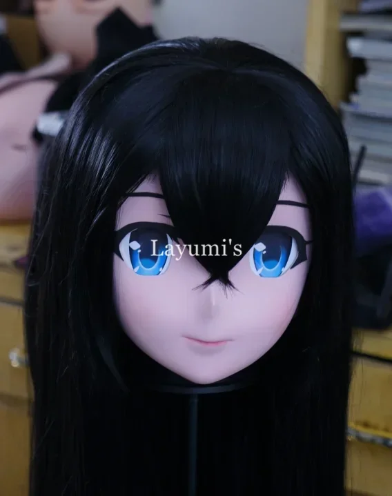 (JW-Mask16) Handmade Female Resin Full Head/Half Head Mask Cosplay Japanese Anime Role Kigurumi Mask With Wig Crossdress