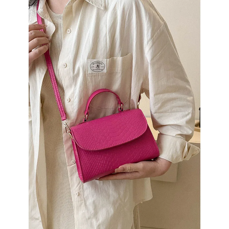 Senior Sense Lychee Leather Crossbody Bag Fashion Solid Texture Shoulder Bag Women 2023 Casual Retro Commuter Small Square Bag