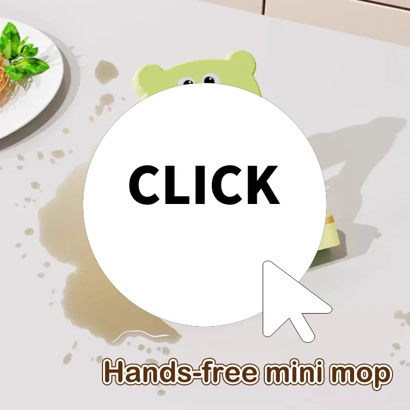 

Cartoon Bear Free Hand Wash Mini Mop Household Bathroom Cleaning Mop Cute Lazy Desktop Decontamination Mop