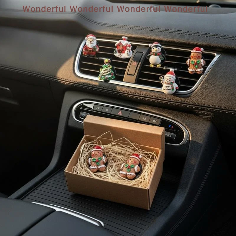 6-Pack Christmas Car Perfume Clips Fresh Fragrance Removes Odor Auto Interior Decoration Practical Xmas Holiday Gift