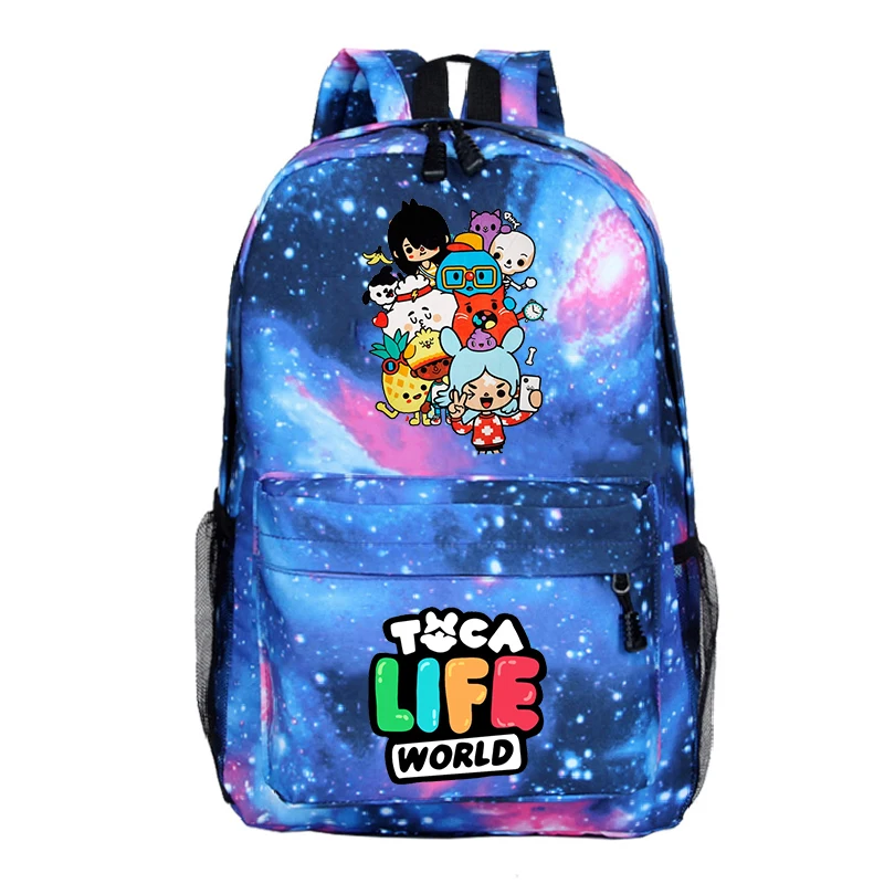 Toca Life World School Backpack ren Lightweight Bookbag s Toca Boca Print Backpacks Cute Cartoon School Bags Women Bag