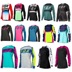 BAT FOX-Maillot de vélo de descente pour femme, T-shirt de motocross à séchage rapide, T-shirt de montagne tout-terrain DH Endflats, Maillot de cyclisme