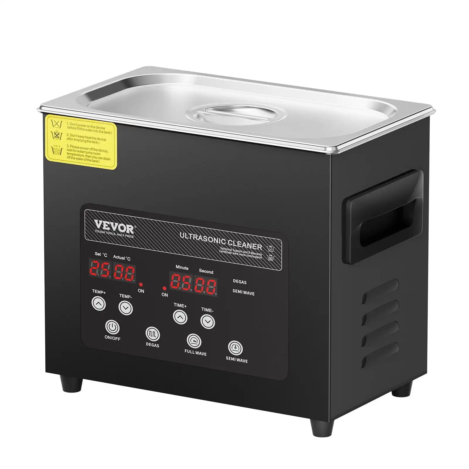 

3L Ultrasonic Cleaner with Heater and Timer, 110W Stainless Steel Ultrasonic Cleaner Machine with Degas & Gentle Modes