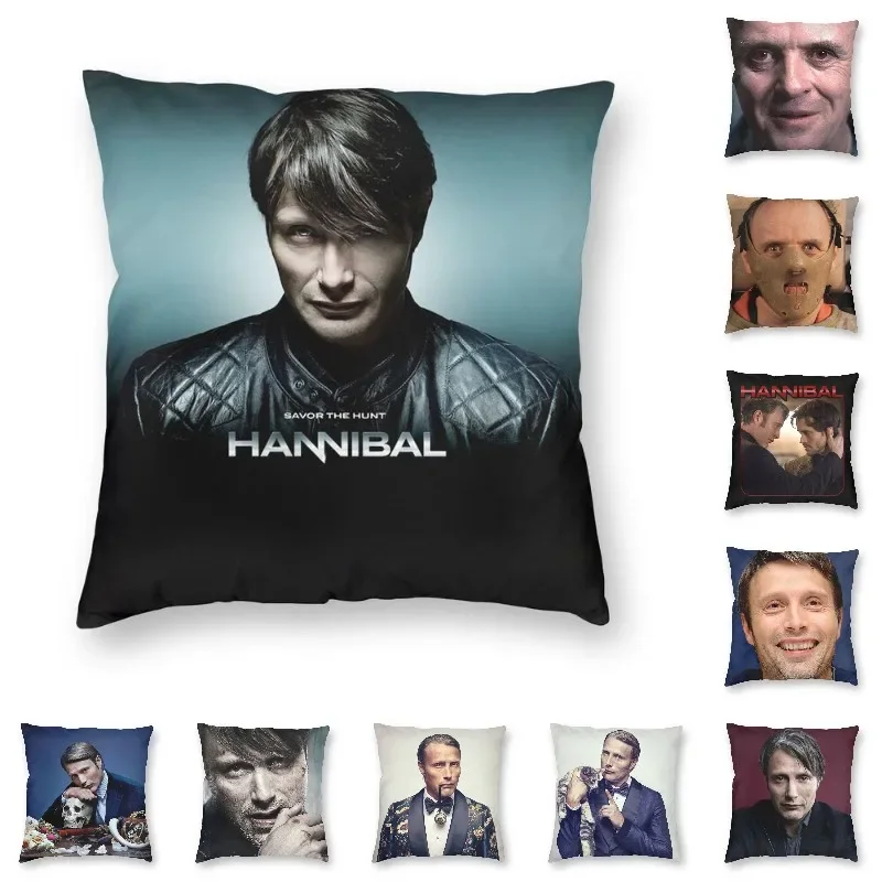 Mads Mikkelsen Hannibal Cushion Cover Bedding Sofa Decoration Cozy Fashion Pillowcover TV Show Square Throw Pillow Case 40x40cm