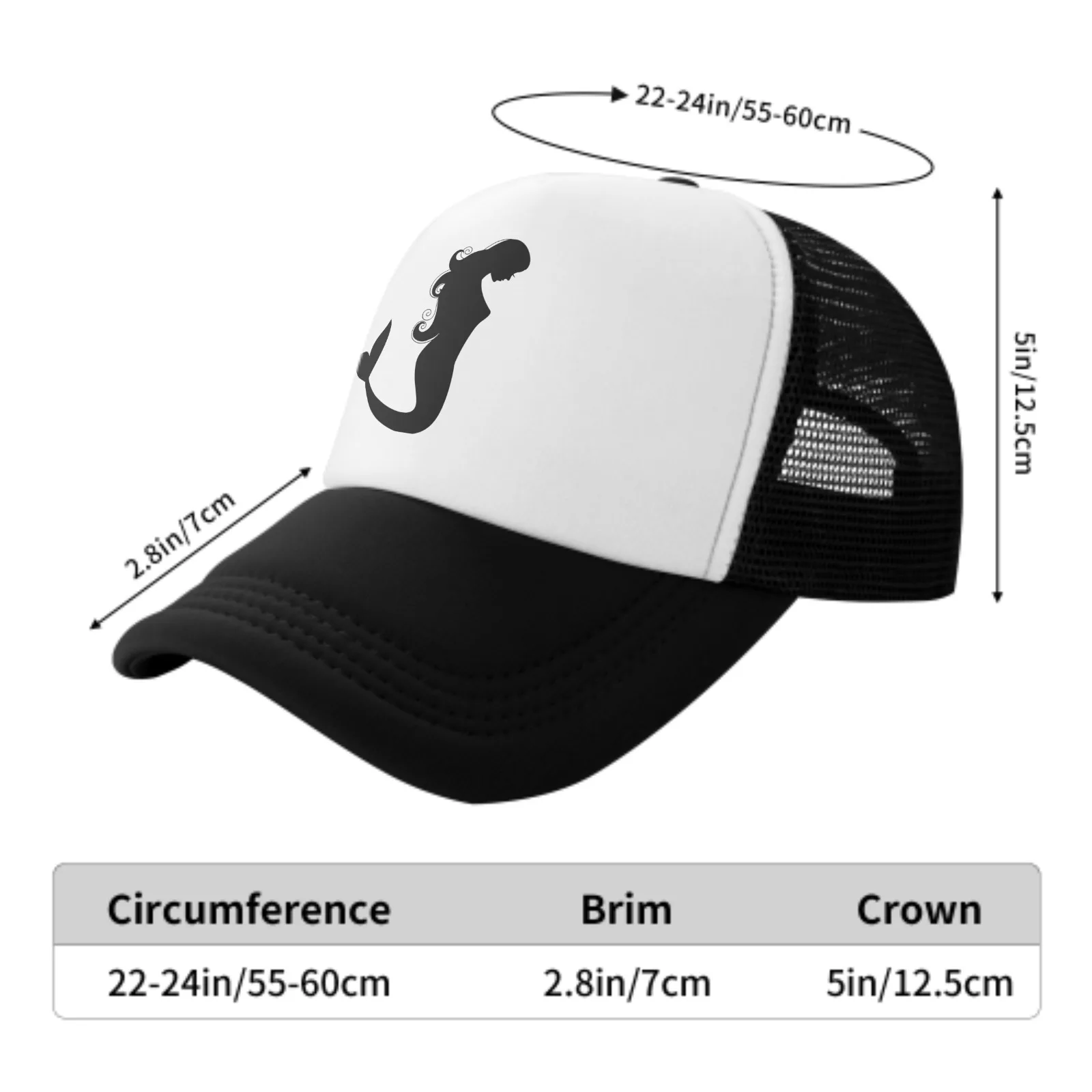 Zeemeermin Print Mesh Baseball Cap Trucker Hoeden Sport Outdoor Verstelbare Gewassen Snapback Papa Hoed