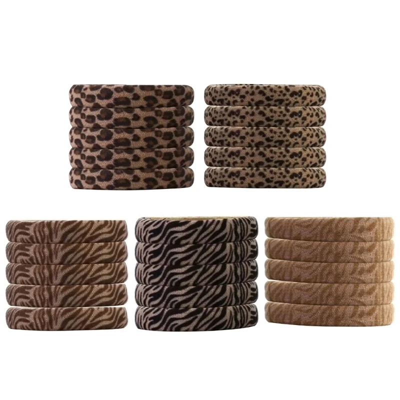 Leopard Towel Hair Circles Set Trendy and Practical Hair Ties for Everyday Wear