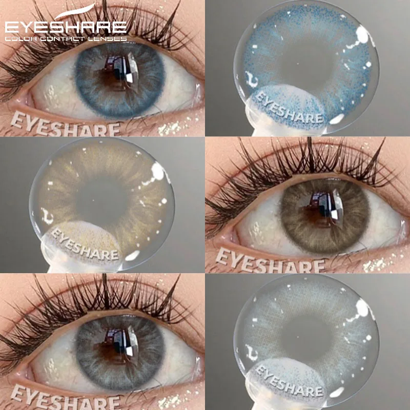 EYESHARE 1 Paar farbige Kontaktlinsen für Augen, natürliche Augenlinse, blaue Augenlinsen, braune Linsen, graue Schüler, jährliche grüne Augenkontakte