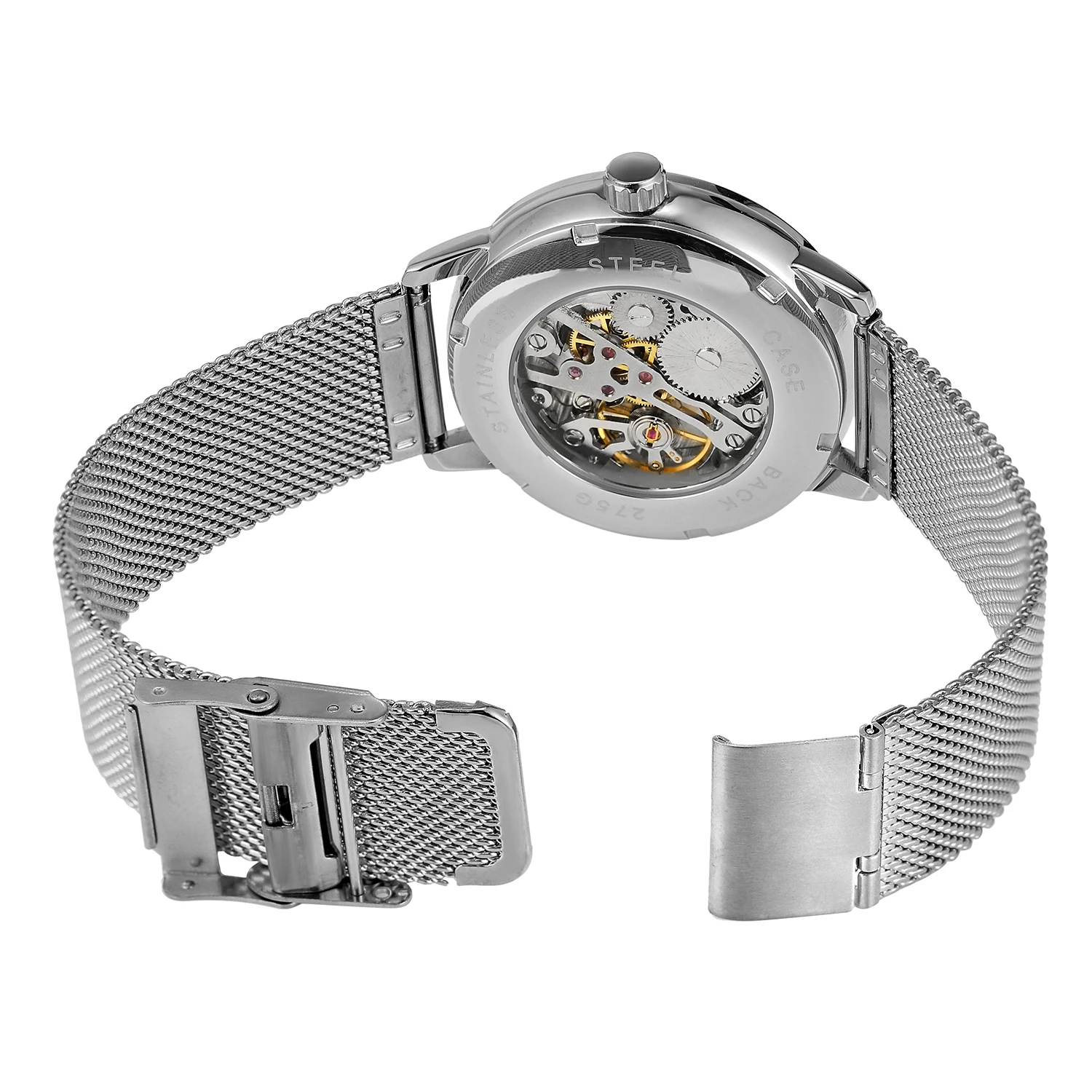 Gewinner offizielle Original Replik Uhr Mesh Armband mechanische Uhren für Männer wasserdichte elegante Mode lässig Armbanduhr Uhr