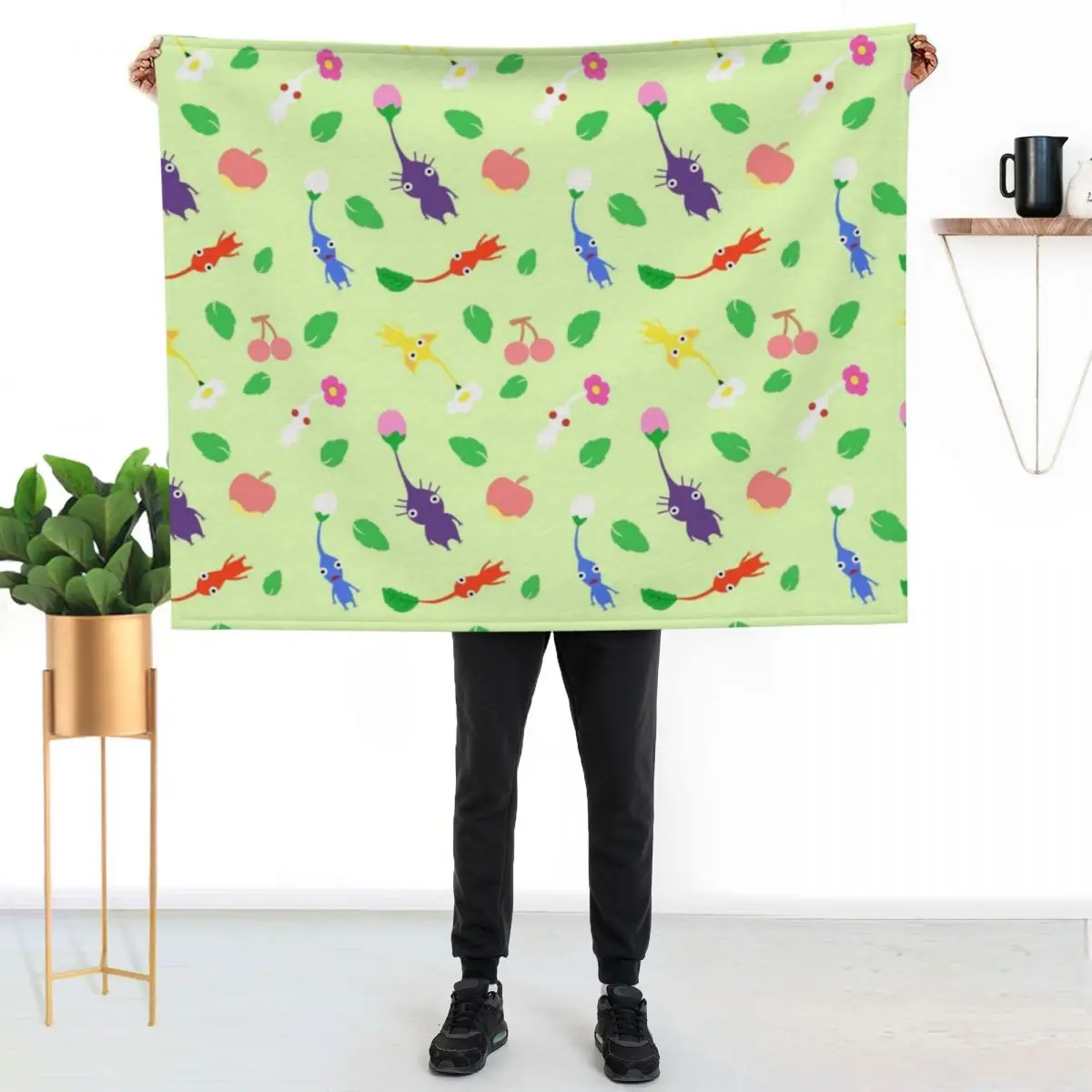 cute pikmin pattern Throw Blanket Soft christmas decoration Luxury Brand anime cosplay anime for winter Blankets