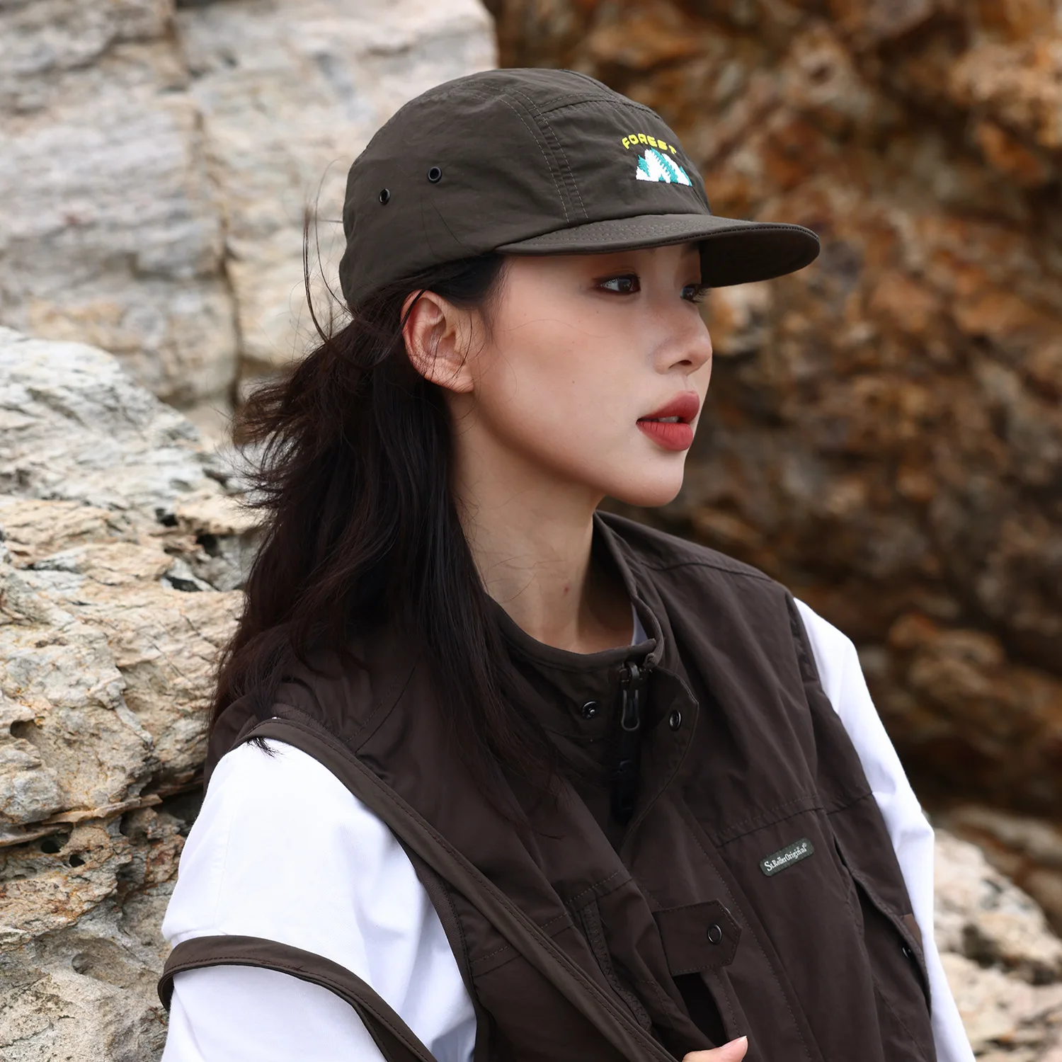 Korean Soft Top Flat Edge Snow Mountain Hip-hop Hat Women Street Outdoor Camping Sun Protection Visor Quick-drying Baseball Cap