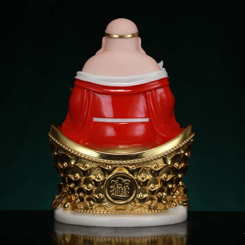 30CM Asia home Shrine altar Worship high grade jade gold plating Maitreya Vietnam God of wealth Mammon BUDDHA protection statue
